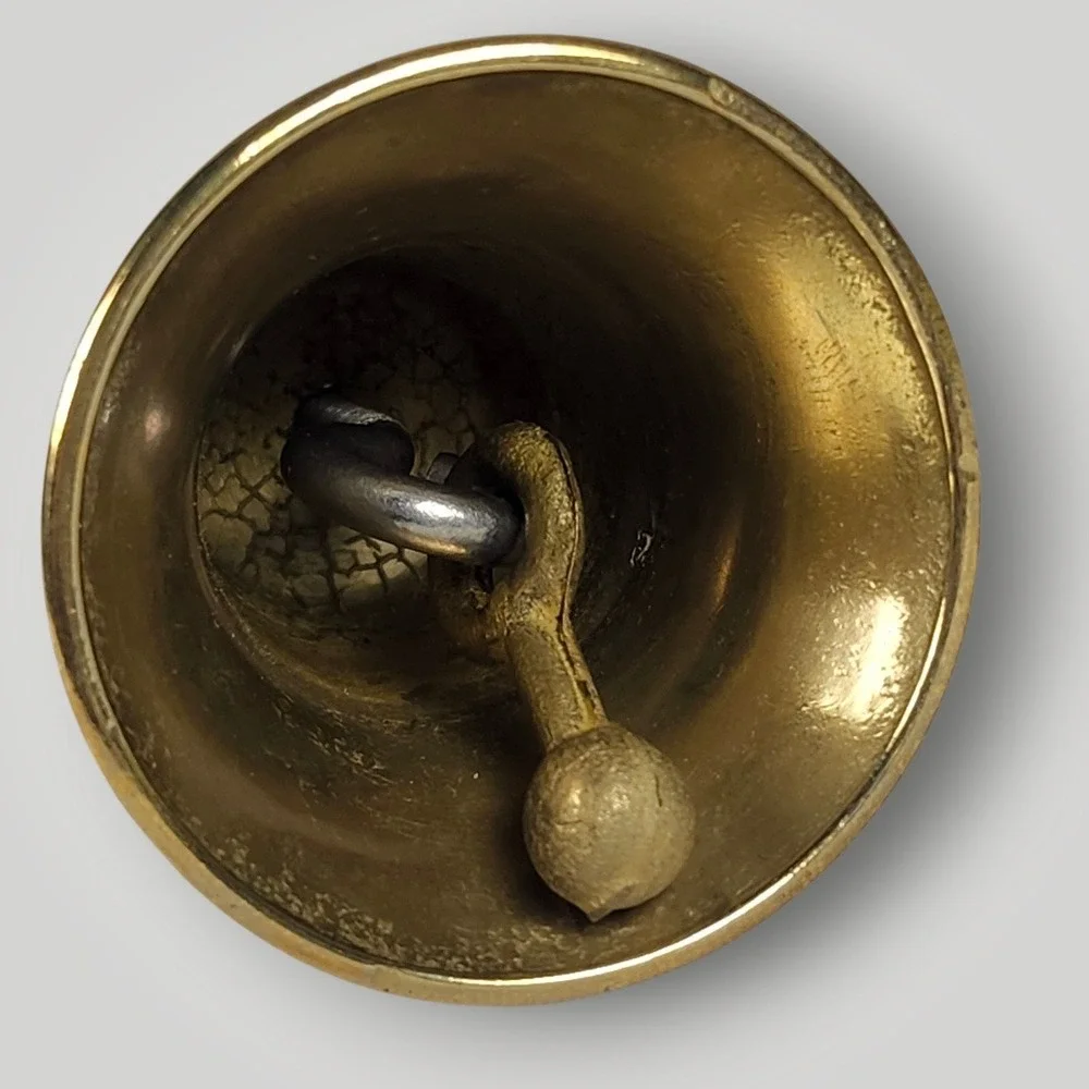 Brass Hand Bell Gold Vintage Style Service Dinner Bell Victorian Dark Academia